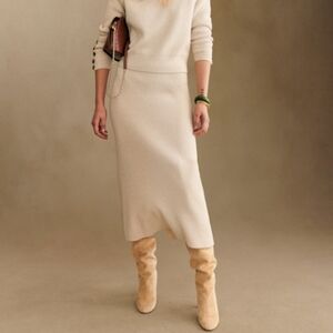 Sezane Naelle Skirt Natural Cream Knit Size Medium